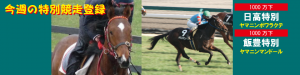 今週の特別競走登録･ボワラクテとマンドール