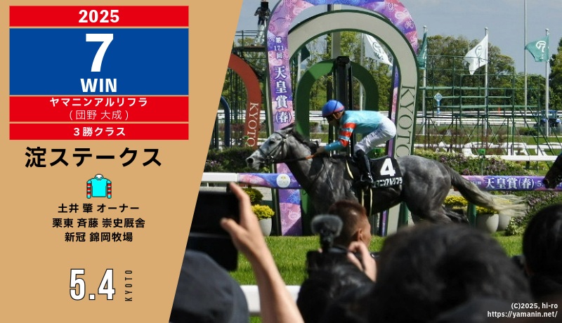 2025年7勝目・ヤマニンアルリフラ