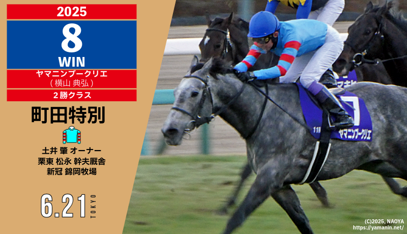 2025年8勝目・ヤマニンブークリエ