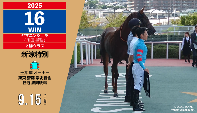 2025年16勝目・ヤマニンシュラ