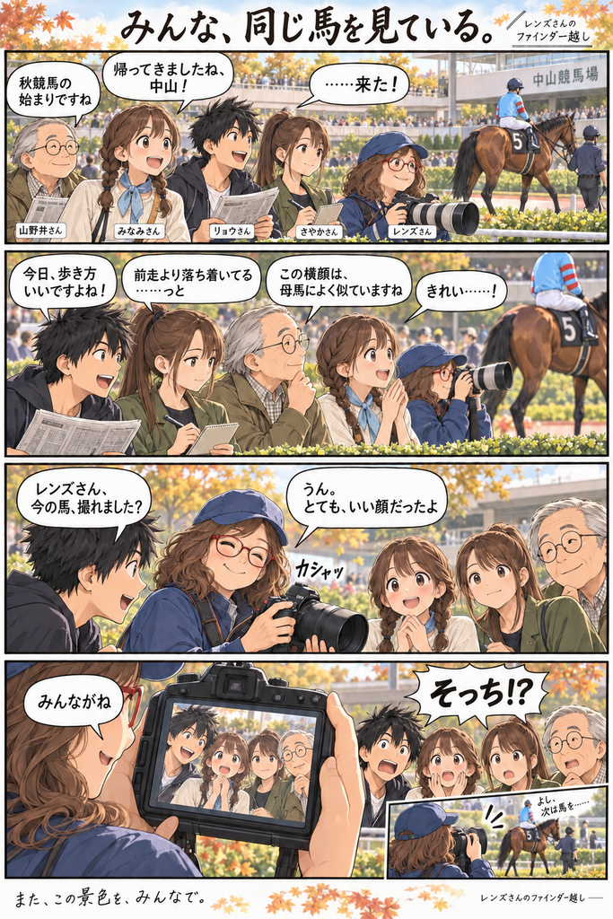 レンズさんのファインダー越し・特別編 みんな、同じ馬を見ている。